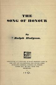 Cover of: The song of honour