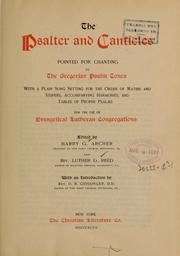 Cover of: The psalter and canticles... | Harry G. Archer