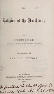 Cover of: The religion of the Northmen by Rudolph Keyser