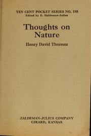 Cover of: Thoughts on nature