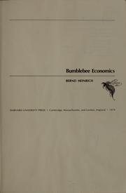 Cover of: Bumblebee economics