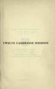 Cover of: Twelve Cambridge sermons