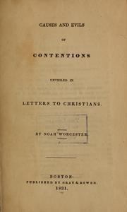 Cover of: Causes and evils of contentions unveiled in letters to Christians