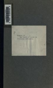 Cover of: The world of books in classical antiquity by H. L. Pinner