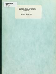 Front cover of Automatic shield control for a moderate temperature adiabatic calorimeter by Herbert Weldon Head