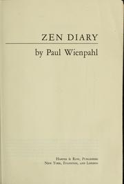 Cover of: Zen diary.