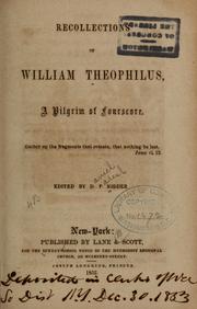 Cover of: Recollections of William Theophilus by Daniel P. Kidder