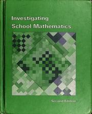 Cover of: Investigating School Mathematics by Robert E. Eicholz, Robert E. Eicholz