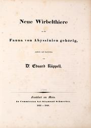 Cover of: Neue wirbelthiere zu der fauna von Abyssinien gehörig