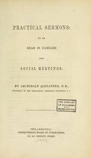 Cover of: Practical sermons: to be read in families and social meetings.