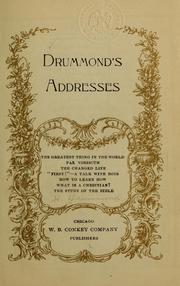 Cover of: Drummond's addresses ...