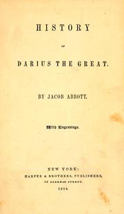 Cover of: History of Darius the Great