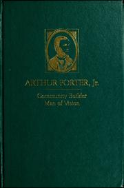 Cover of: Arthur Porter, Jr., community builder, man of vision | David L. Crowder