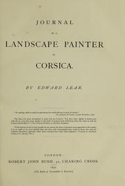 Cover of: Journal of a landscape painter in Corsica