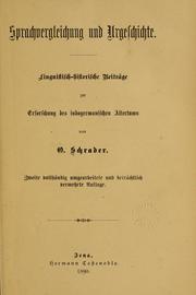 Cover of: Sprachvergleichung und urgeschichte. by Otto Schrader