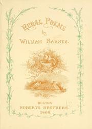 Cover of: Rural poems