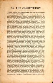 Cover of: On the Constitution. by George Washington Clark