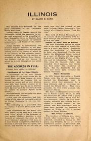 Cover of: Illinois: an address delivered before the faculty and students of the University of Illinois on Illinois Day, 1911