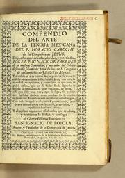 Cover of: Compendio del arte de la lengua mexicana by Horacio Carochi