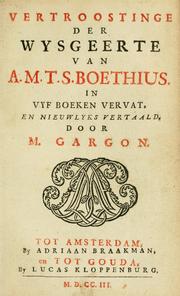 Cover of: Vertroostinge der wysgeerte by Boethius