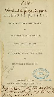 Cover of: The riches of Bunyan by John Bunyan