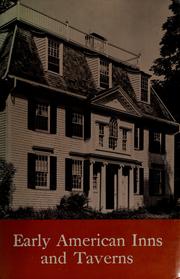 Cover of: Early American inns and taverns by Elise Lathrop