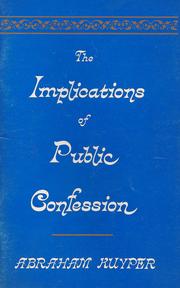 Cover of: The implications of public confession by 