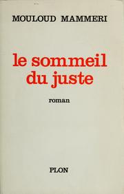 Cover of: Le sommeil du juste by Mouloud Mammeri