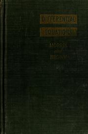 Cover of: Differential equations by Morris, Max