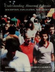 Cover of: Understanding abnormal behavior by Leonard David Goodstein