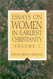 Cover of: Essays on women in earliest Christianity