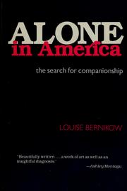 Cover of: Alone in America: the search for companionship