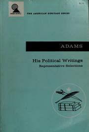 Cover of: The political writings of John Adams | 