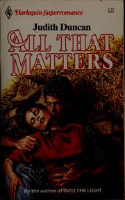 Cover of: All that matters