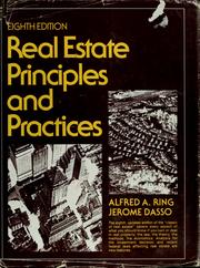 Cover of: Real estate principles and practices by Alfred A. Ring