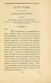 Cover of: Slavery : an essay in verse: Humbly inscribed to planters, merchants and others concerned in the management or sale of Negro slaves
