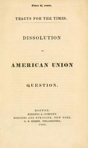 Dissolution of American Union question