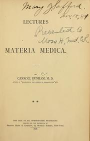 Cover of: Lectures on materia medica