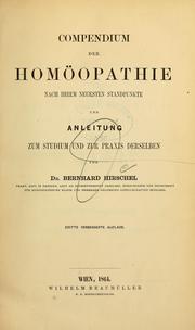 Cover of: Compendium der Homöopathie by Bernhard Hirschel