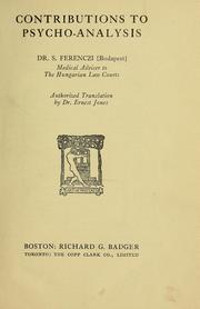 Cover of: Contributions to psycho-analysis by Sándor Ferenczi