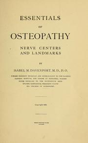 Cover of: Essentials of osteopathy, nerve centers and landmarks