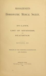 Cover of: By-laws, list of members, and statistics: September, 1890