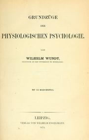 Cover of: Grundzüge de physiologischen Psychologie
