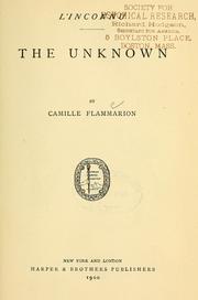 Cover of: L' inconnu. by Camille Flammarion