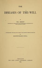 Cover of: The diseases of the will by Théodule Armand Ribot