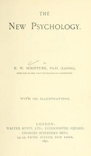 Cover of: The new psychology by E. W. Scripture