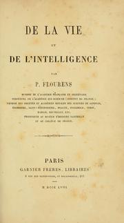 Cover of: De la vie et de l'intelligence