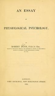 Cover of: An essay on physiological psychology