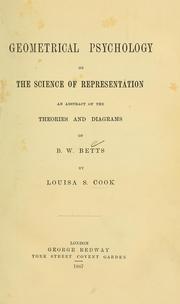 Cover of: Geometrical psychology, or, The science of representation by Louisa S. Cook