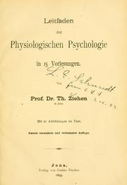 Cover of: Leitfaden der physiologischen Psychologie by Th Ziehen
